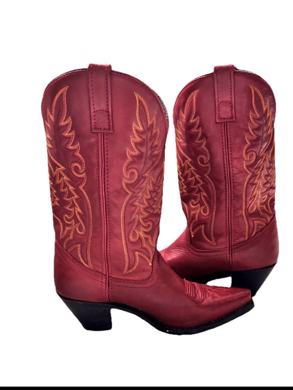 Laredo Burnished Red Madison Western Cowboy  Boots 8.5 Snip Toe